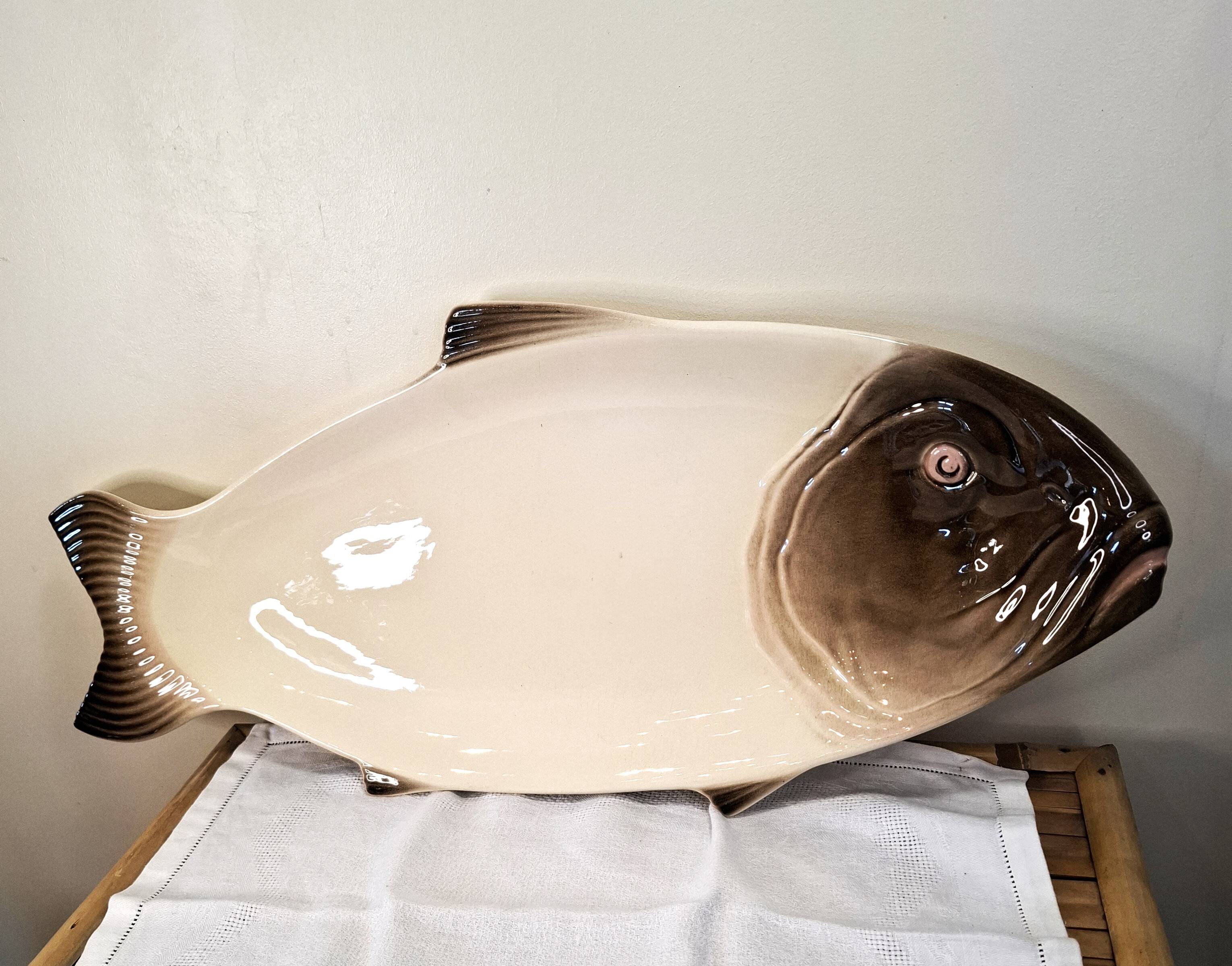 Plat poisson céramique Longwy