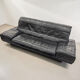 Vintage 3-seater sofa in black leather Rolf Benz RB 3400, 1980s.