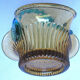 Empty pocket Three-fold basket Amber glass and blue handle, George SAND: Portieux
