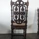 Set of 6 Henri II chairs in carved openwork oak with caned seats.