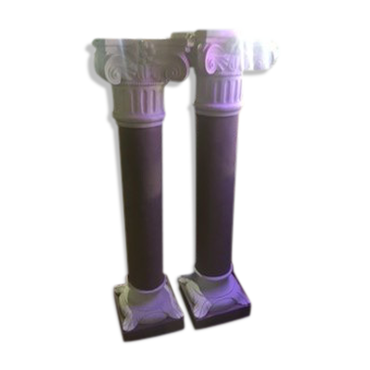 Pair of greek columns in painted resin