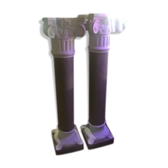 Pair of greek columns in painted resin