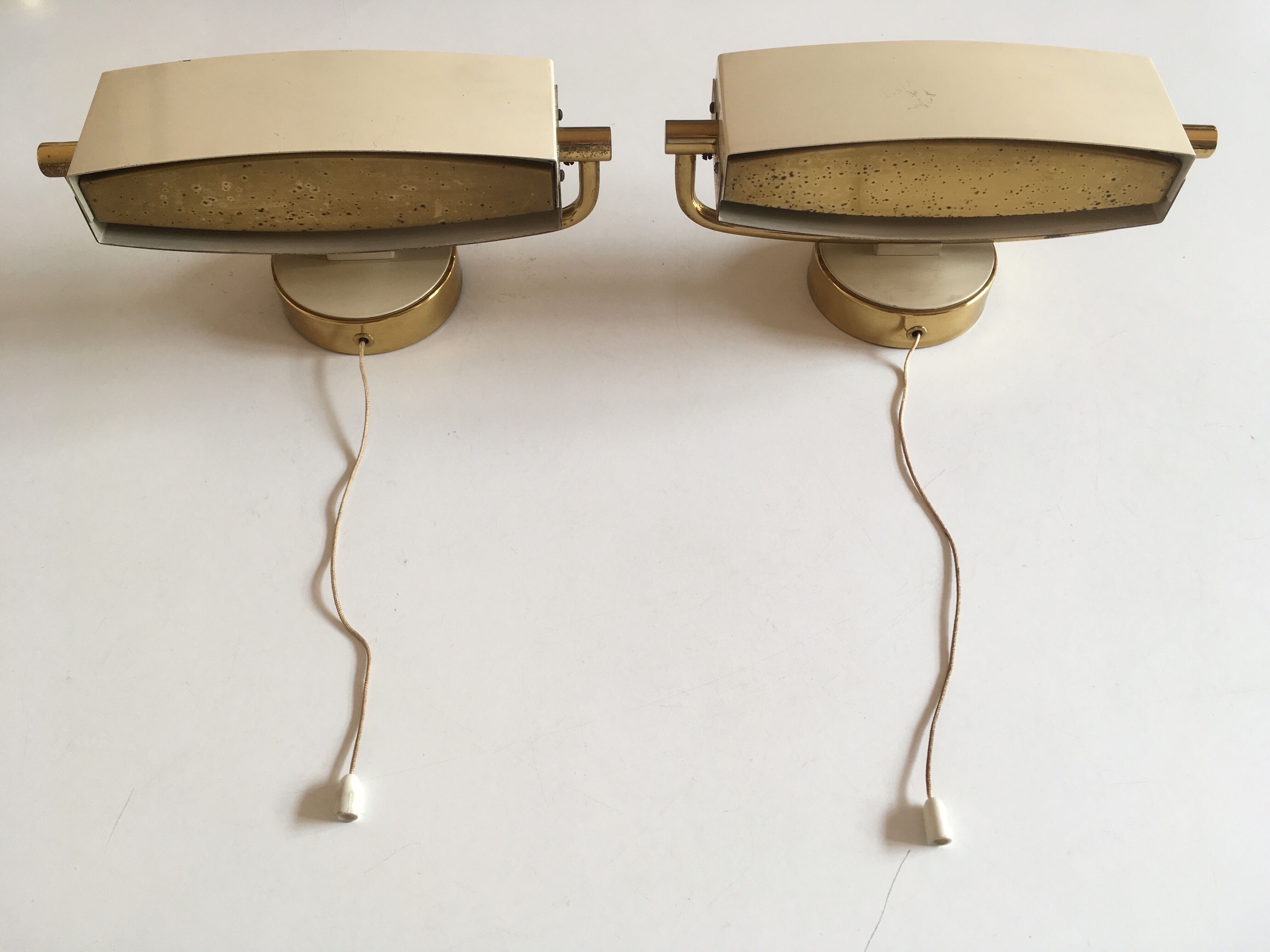 Pair of wall lamps of Jacques Biny brass, 60 years