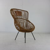 Fauteuil en rotin design hollandais pour Rohé Noordwolde Holland
