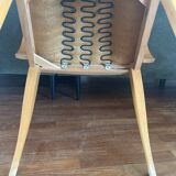 70s armchair chair in Vichy fabric