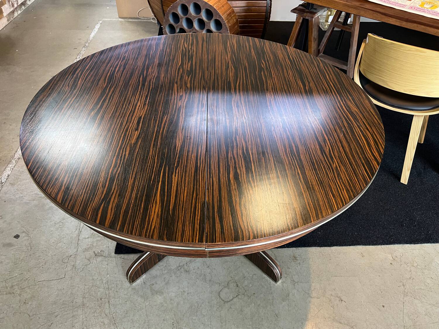 Vintage round table 1 extension rosewood 70's