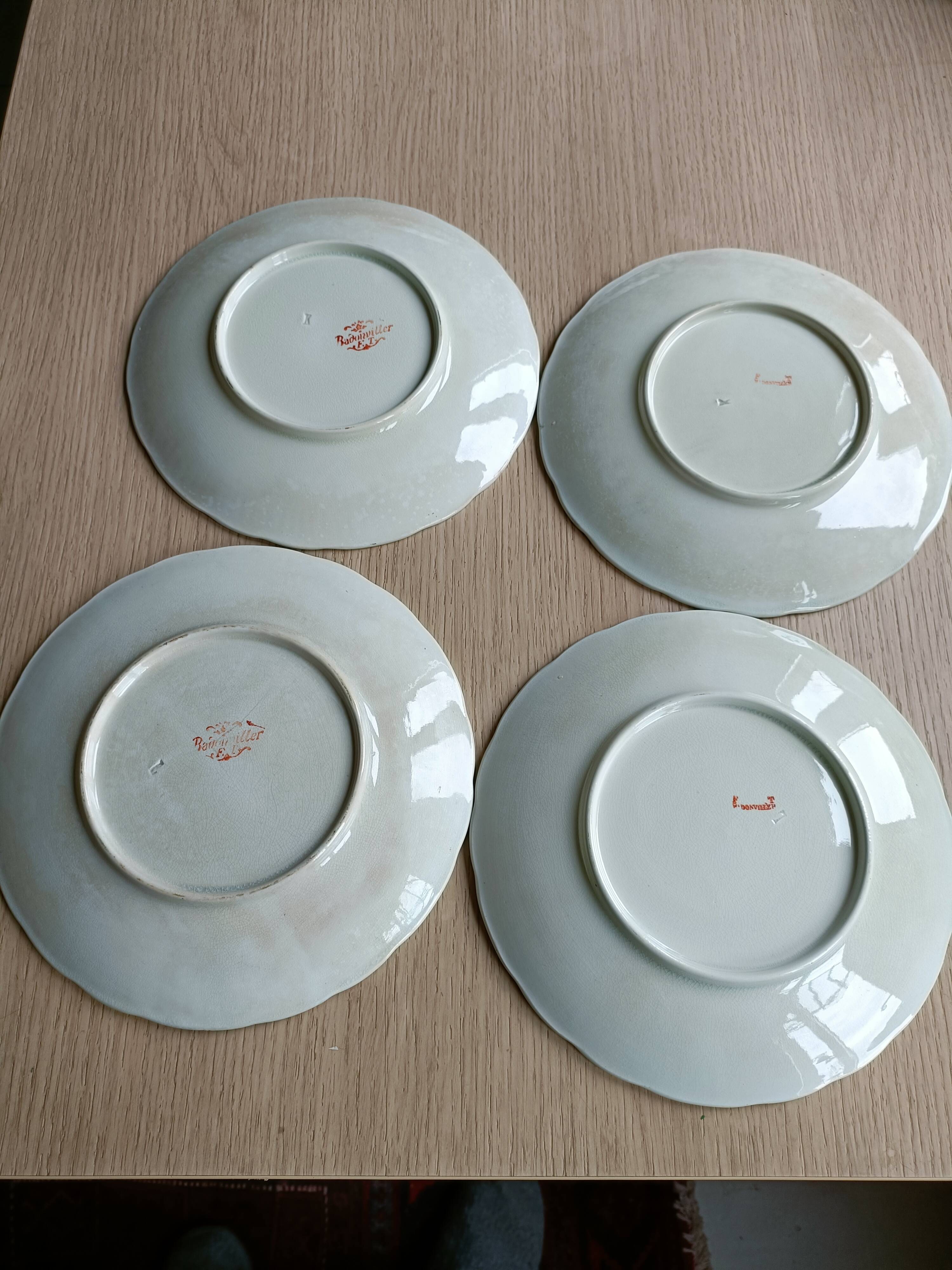 Rare Badonviller plates with holly decoration