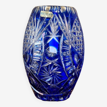 Carved crystal vase