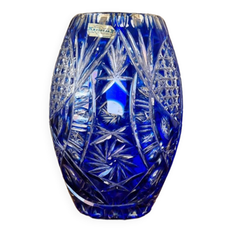 Carved crystal vase