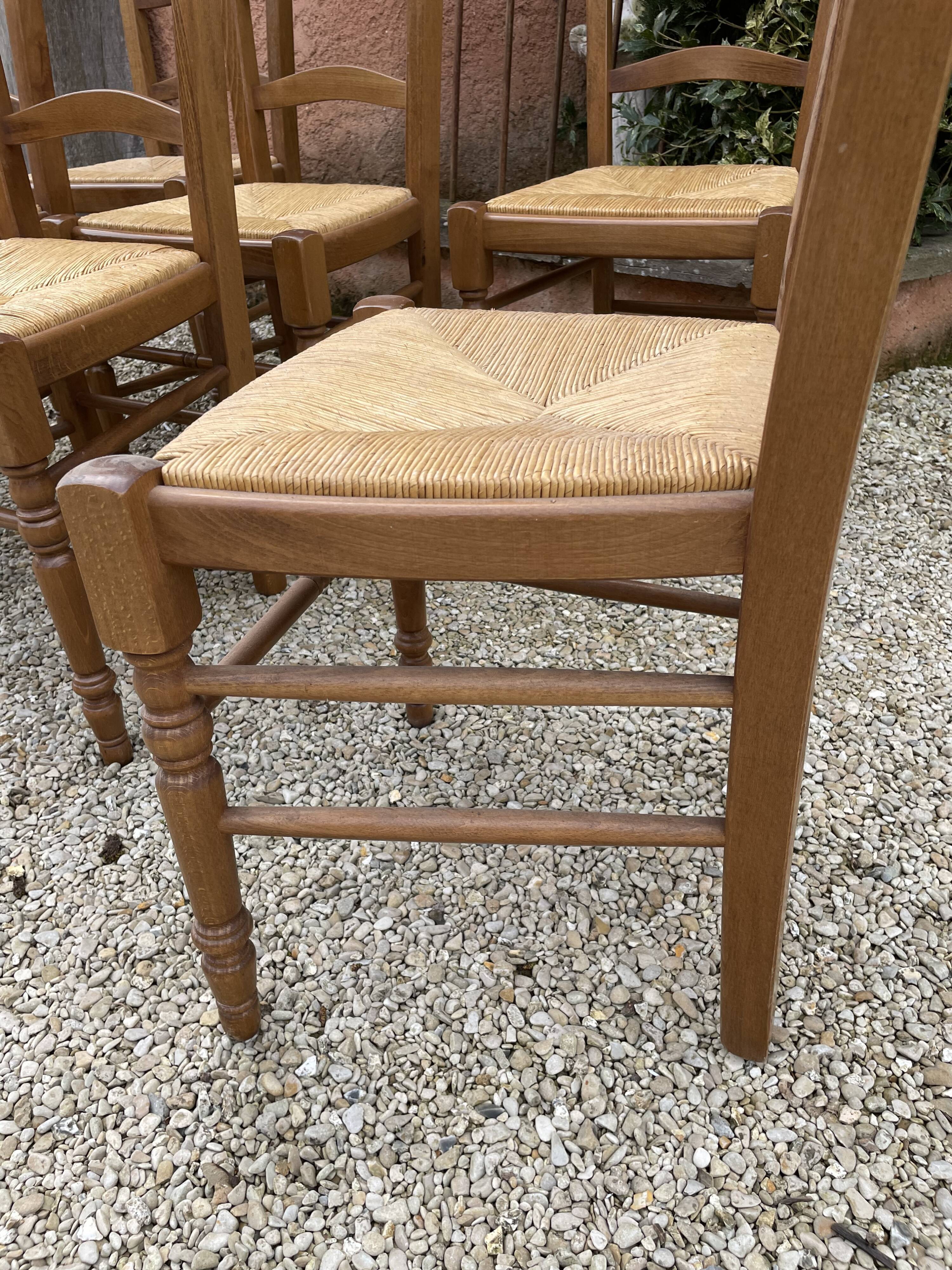 Series of 6 rustic chairs