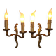 Vintage French Bronze Double Wall Sconces with Acanthus Leaf Detail 5706