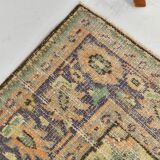6x9 Antique Vintage Orange & Greeb Turkish Rug, 182x286Cm