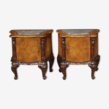 Pair of Italian bedside tables from 20th century