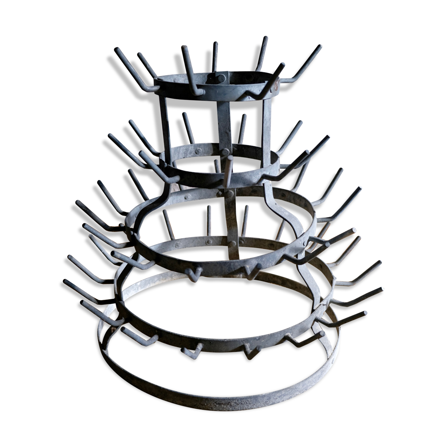 Old zinc bottle drainer