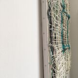 Acrylic painting and fibers on canvas