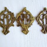 Lot de 7 entrées de serrure en bronze, pour meubles anciens