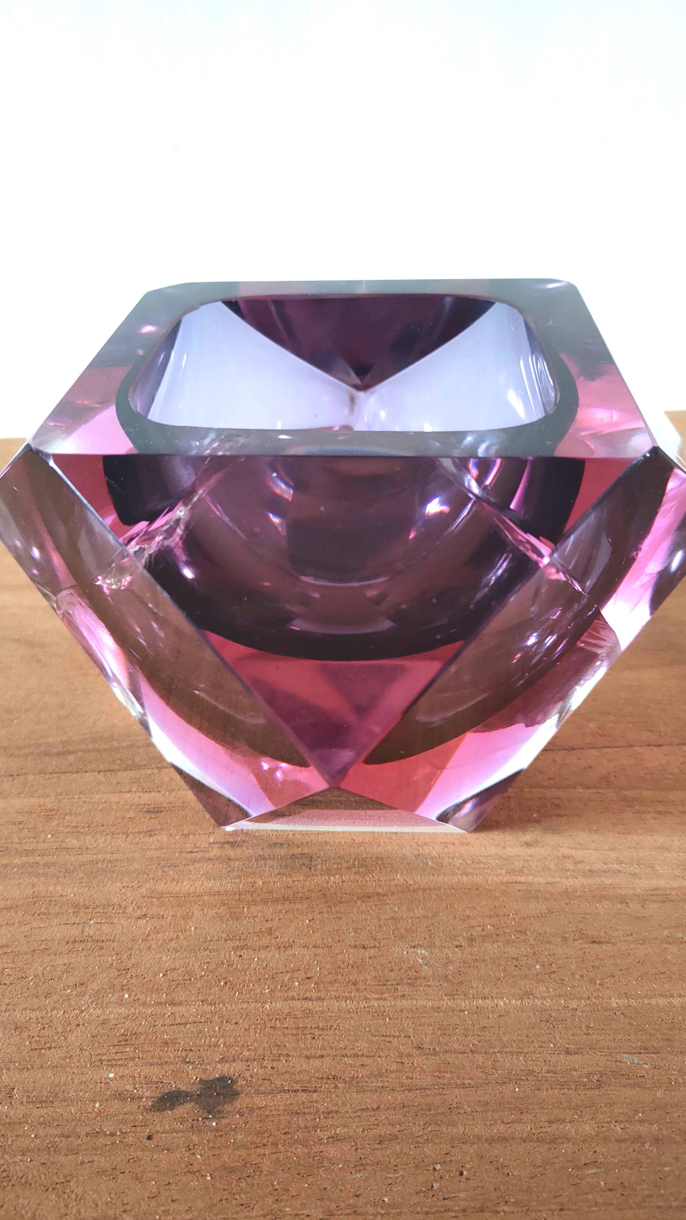 Large Sommerso diamond empty pocket Seguso 60s, 3.5 kilos