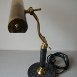 Articulated lamp notary's office brass library on marble base