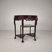 Vintage Chinese hardwood console / side table with marble top