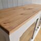 Beige glass and wood sideboard