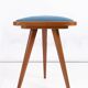 Set of two triangular stools in blue and white velvet from the 20th century.