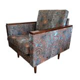 Mid Century Geometric Armchairs with Ethnic Pattern, Europe, 1970s