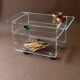 Table basse, meuble d’appoint sur roulette en Plexiglas  1970
