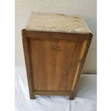 50's wooden and light marble bedside