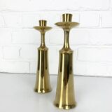Pair of Scandinavian brass candle holders Jens Harald Quistgaard Dansk Design Denmark 1960-70