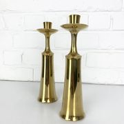 Pair of Scandinavian brass candle holders Jens Harald Quistgaard Dansk Design Denmark 1960-70