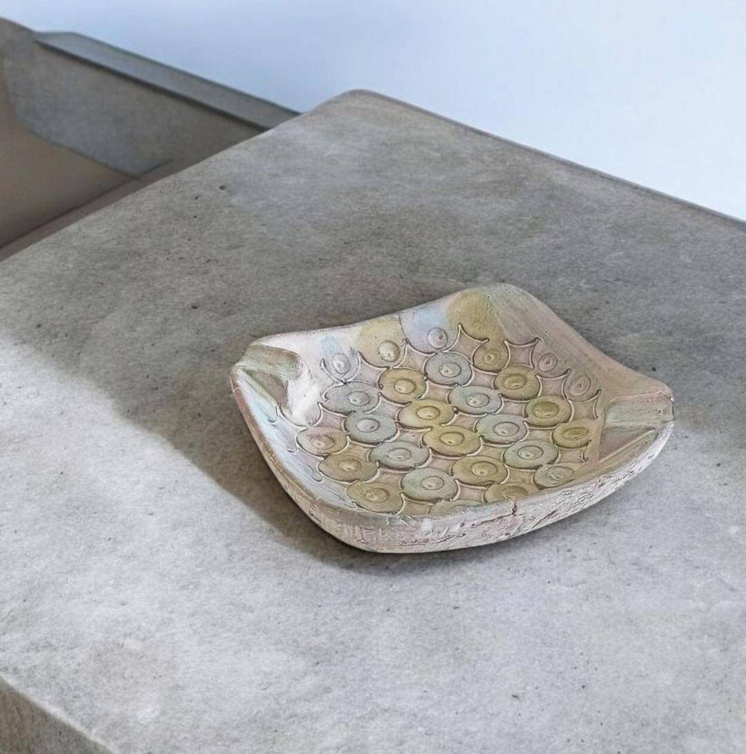 Mid-Century Bitossi Aldo Londi Ceramic Ashtray/ Vide-Poche, Signed, Italy, 960s