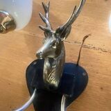 4 Wall lights with 2 arms 1960s deer head Decor hunting hunter brass