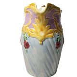 Art nouveau floral decorated barbotine pitcher