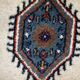 Tapis vintage fait main Hamadan en laine rouge (41cm x 59cm) – Années 1970