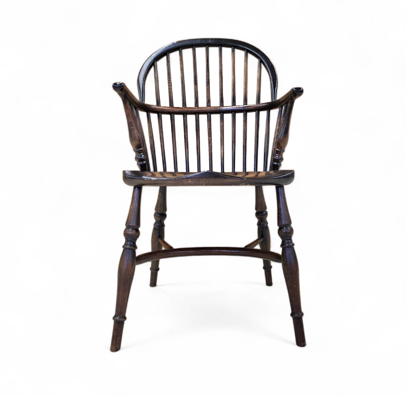 4 x Classic Georgian Bow and Stick Back Windsor Chair / Crinoline stretcher chairs