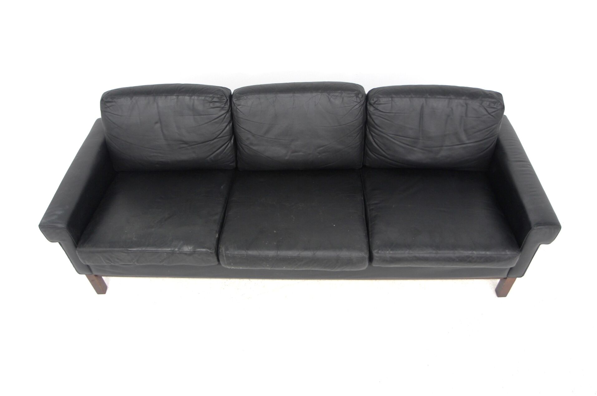 Scandinavian leather sofa 3 seater, Sweden, 1950