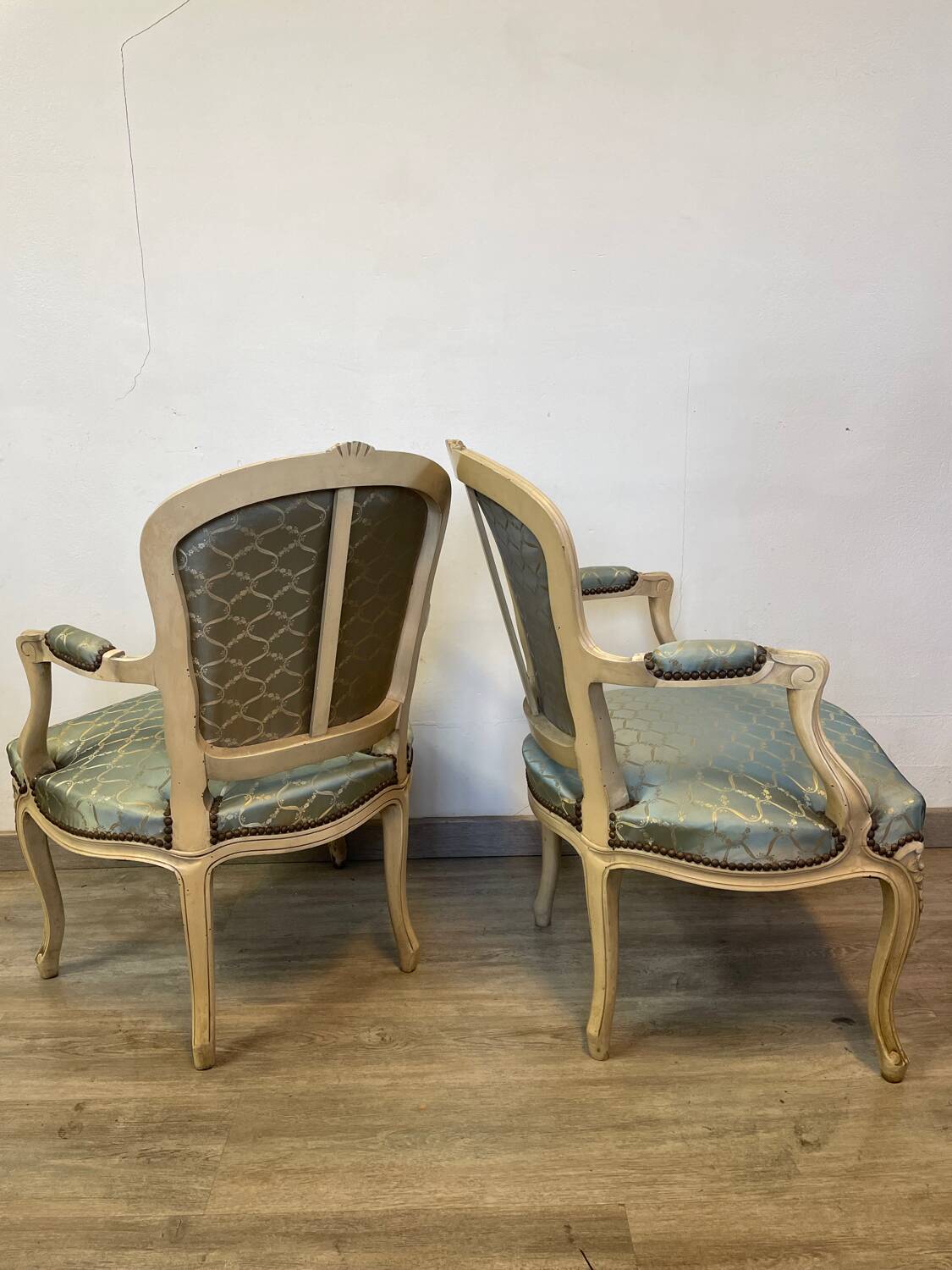Paire de fauteuil cabriolet de style Louis XV