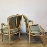 Pair of Louis XV style cabriolet armchairs
