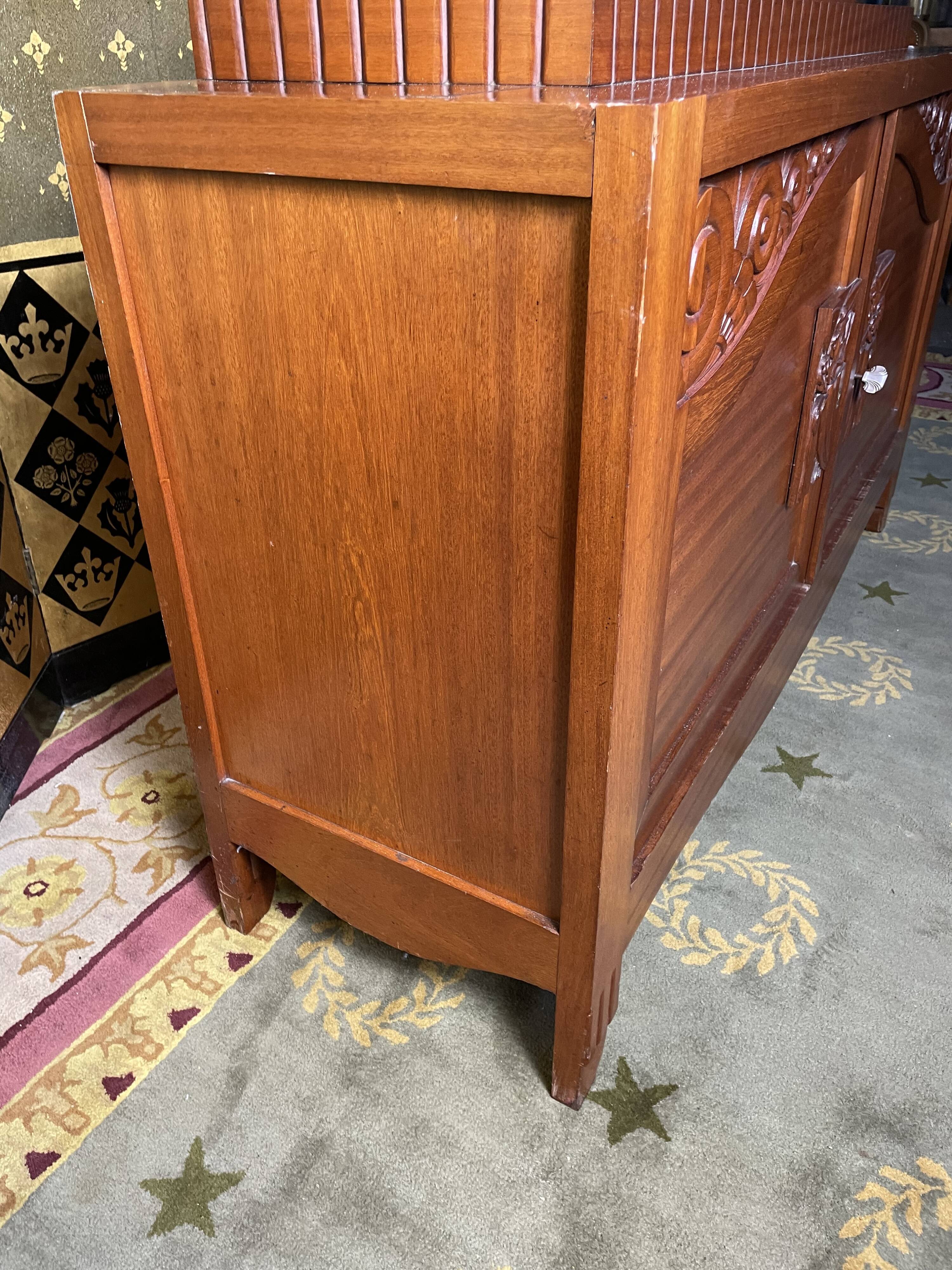 Art Deco mahogany low sideboard signed Jacques Philippe