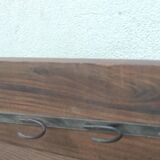 Shelving shelf pot holder vintage kitchen storage in rustic fir