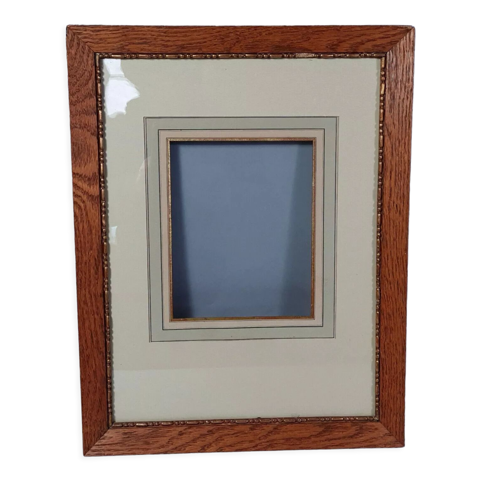 Frame & old glass 45x35 foliage 39,5x29,5 cm wood gilded stucco SB