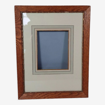 Frame & old glass 45x35 foliage 39,5x29,5 cm wood gilded stucco SB