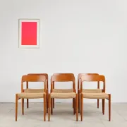 6 chairs model 75 in teak by Niels O. Møller, Denmark, 1950s