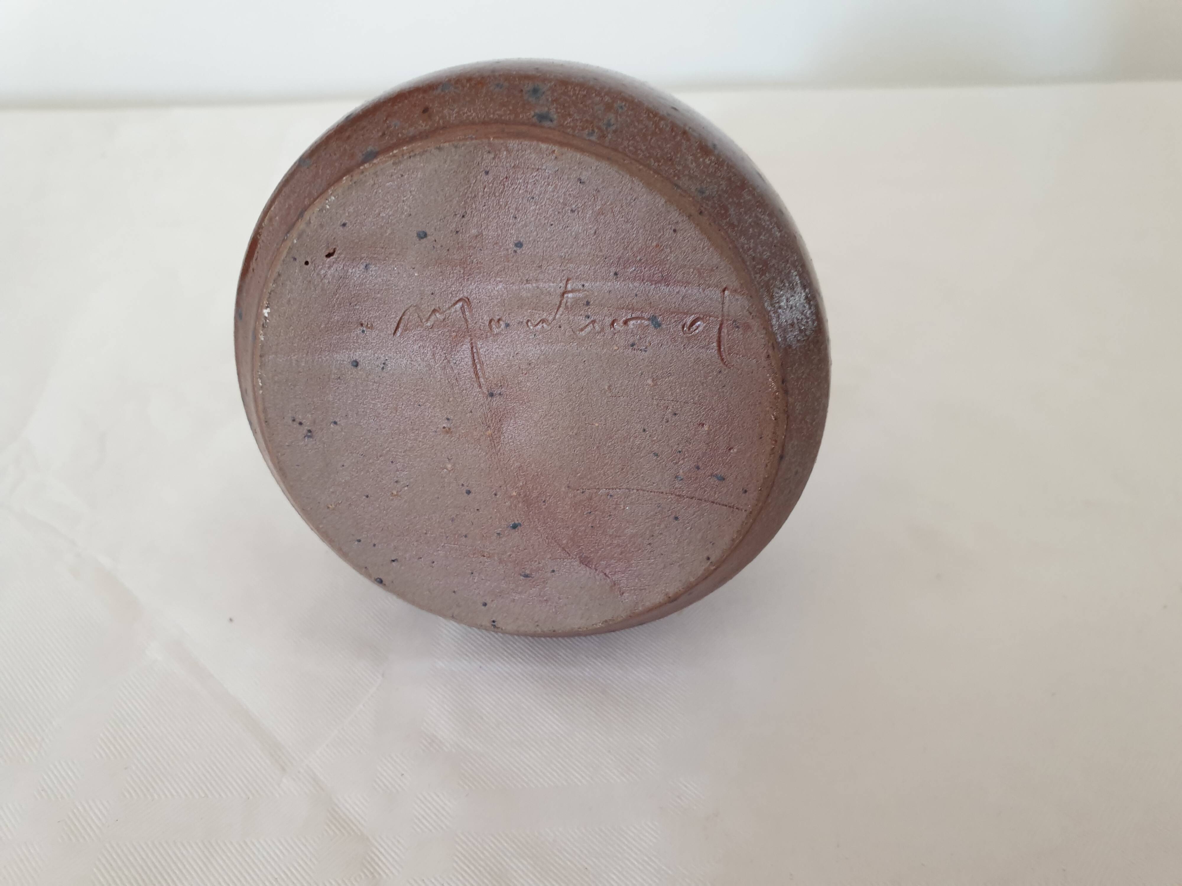 Small ceramic vase signed Montrond - Height 9.5cm