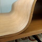 Curved wooden coffee table