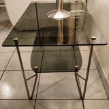 Coffee table 1950 vintage smoked glass