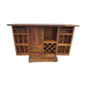 Open bar cabinet in solid oak