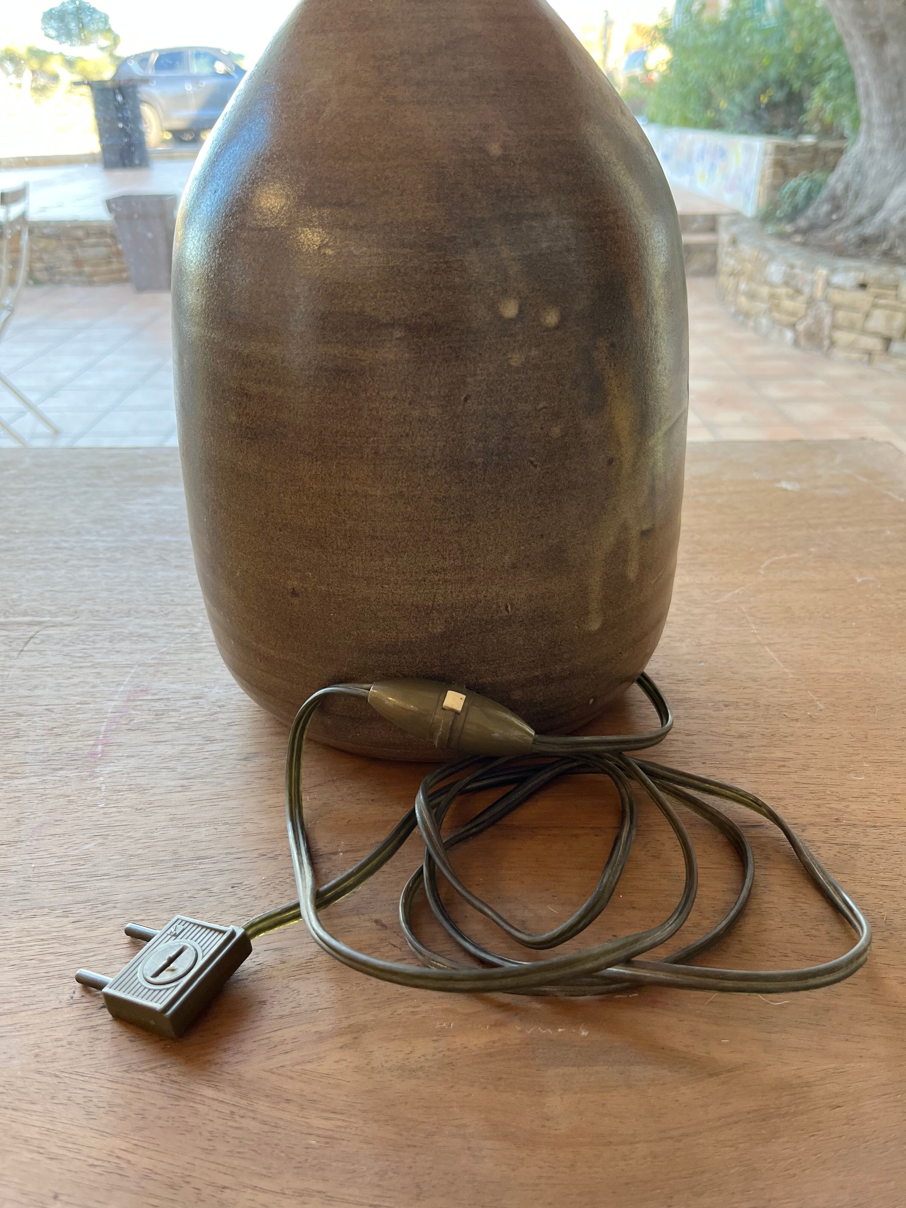 Enamelled sandstone lamp from the 1950s