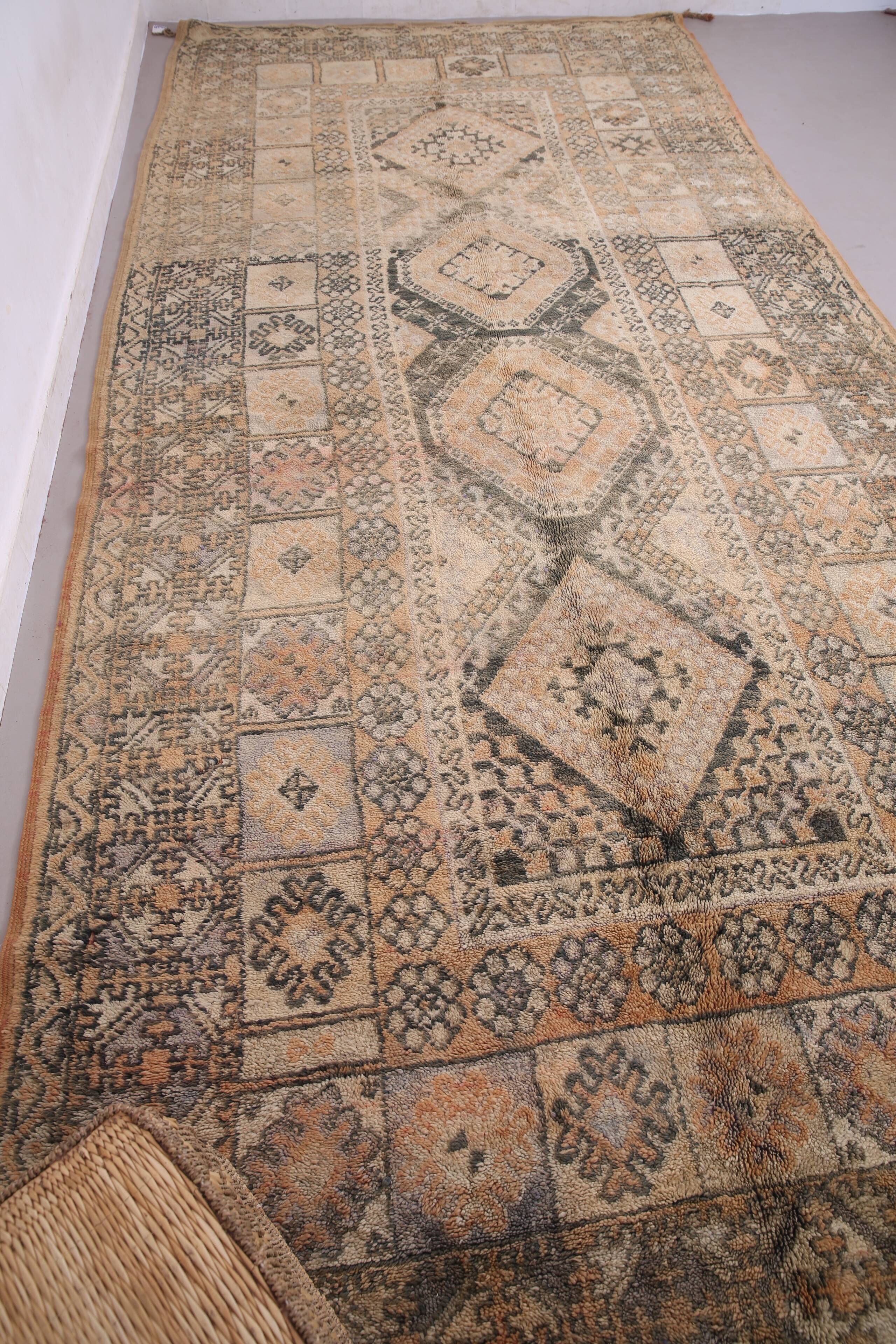 Extra Large Vintage Moroccan Rug  217 x 487 - Berber wool Boho Rug Handmade