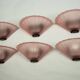 Set of six De Majo sconces in thick pink murano glass. Italy 1980s